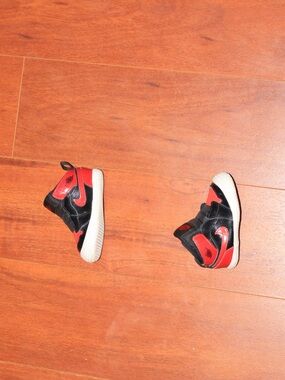 Nike Kids Red and Black High-Top Sneakers
